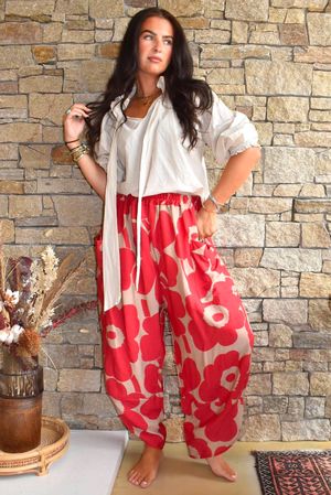 Carnaby Shelby Barrel Pant Ruby & Tan